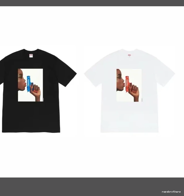 L Printed XL Female WEEK Black sleeved Gun Pistol Water White T-shirt Portrait M Tee 1 Water S Short 1002